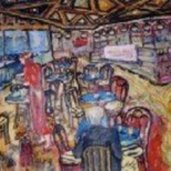 Painting titled "Cafe Corniche" by Amir Wahib, Original Artwork, Oil