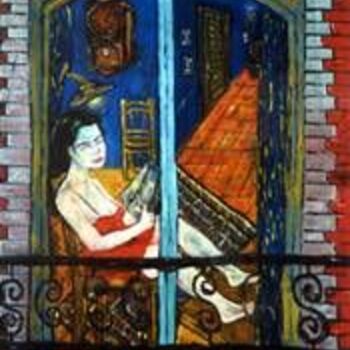 Painting titled "Karin's Window" by Amir Wahib, Original Artwork, Oil