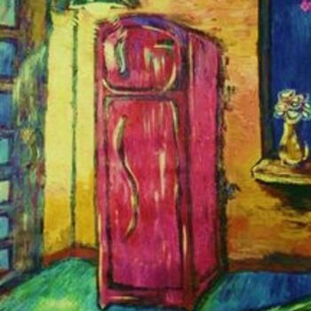 Painting titled "The Refrigerator" by Amir Wahib, Original Artwork, Oil