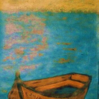Peinture intitulée "Amir Boat" par Amir Wahib, Œuvre d'art originale, Huile