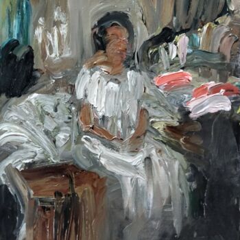 Painting titled ""In bedroom"" by Amit Ari, Original Artwork, Oil