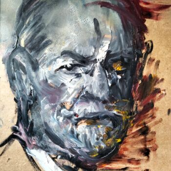 Peinture intitulée ""Sigmund Freud"" par Amit Ari, Œuvre d'art originale, Huile