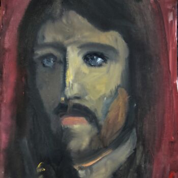 「"Jesus"」というタイトルの絵画 Amit Ariによって, オリジナルのアートワーク, グワッシュ水彩画