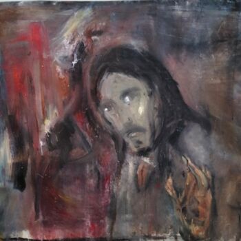 Painting titled ""Blessing"" by Amit Ari, Original Artwork, Oil Mounted on Wood Stretcher frame