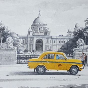 Картина под названием "Kolkata" - Amlan Dutta, Подлинное произведение искусства, Акрил