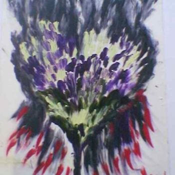 Peinture intitulée "un cuore fiorito" par Amleta, Œuvre d'art originale, Huile