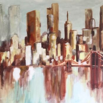 Картина под названием "New York Romantique" - Amma, Подлинное произведение искусства, Акрил