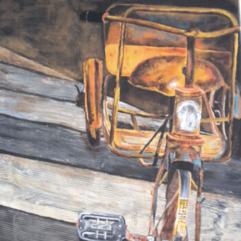 Malerei mit dem Titel "Triciclo antiguo" von Amparo Borras Casbas, Original-Kunstwerk, Acryl