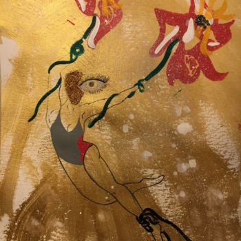 Ζωγραφική με τίτλο "La fugue" από Amrita Depraz, Αυθεντικά έργα τέχνης, Ακρυλικό