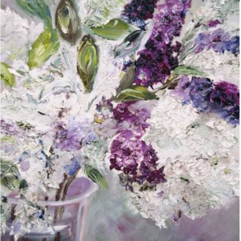 Malarstwo zatytułowany „peinture-lilas-2.jpg” autorstwa Anne-Marie Tollet, Oryginalna praca, Olej