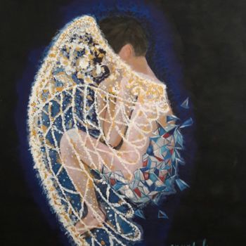 Ζωγραφική με τίτλο "angel wings" από Angel, Αυθεντικά έργα τέχνης, Ακρυλικό