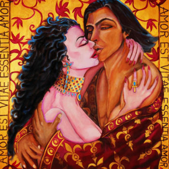 Painting titled ""LE BAISER"" by Amy Polling, Original Artwork, Oil