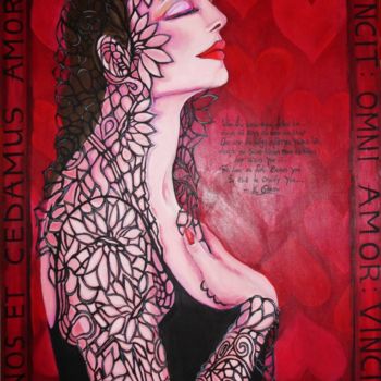 Malerei mit dem Titel ""QUEEN OF HEARTS"" von Amy Polling, Original-Kunstwerk, Öl