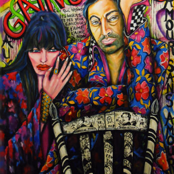 Painting titled ""HOMMAGE À SERGE GA…" by Amy Polling, Original Artwork, Acrylic