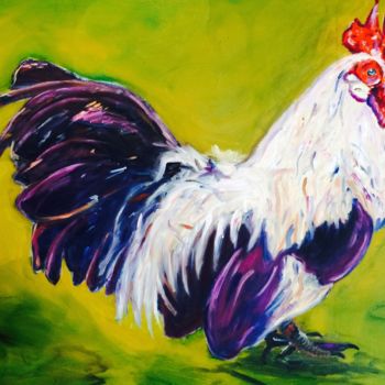 绘画 标题为“Spring Rooster” 由Amy Zausmer, 原创艺术品, 油