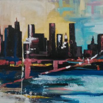 Schilderij getiteld "New-York.jpg" door An'So Bessières, Origineel Kunstwerk, Olie