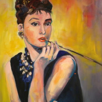 Painting titled "audreyhepburn.jpg" by An'So Bessières, Original Artwork, Oil