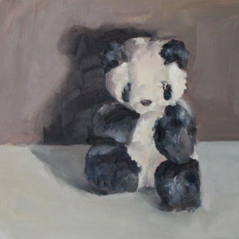 Painting titled "peluche-panda.jpg" by An'So Bessières, Original Artwork, Oil