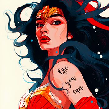 Digital Arts titled "Your Wonder Woman P…" by Ana Cm, Original Artwork, Digital Painting