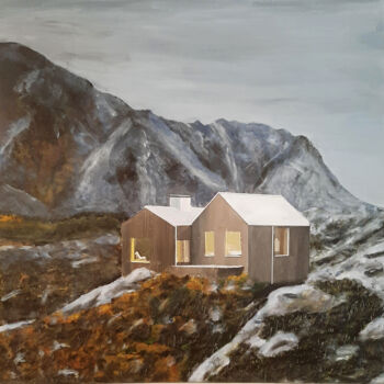 "cabin in Lofoten" başlıklı Tablo Ana Del Castillo Ibarrola tarafından, Orijinal sanat, Pigmentler