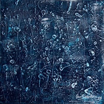 Painting titled "Univers blue 2 / Un…" by Ana Gonçalves, Original Artwork, Acrylic