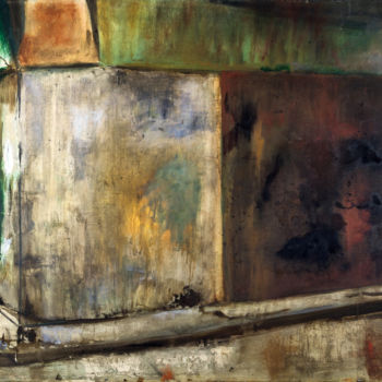 Pintura intitulada "El esquinazo" por Ana Guerrero, Obras de arte originais, Óleo Montado em Painel de madeira
