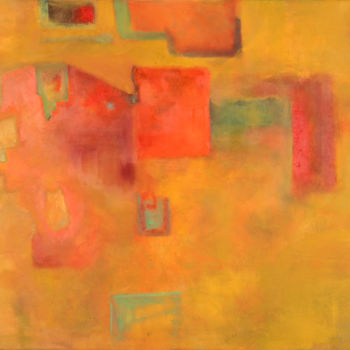 Pittura intitolato "Naranja y Amarillo" da Ana Guerrero, Opera d'arte originale, Olio Montato su Pannello di legno