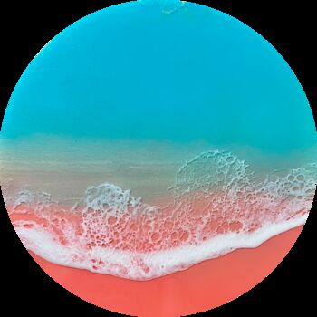 "Round ocean #52" başlıklı Tablo Ana Hefco tarafından, Orijinal sanat, Akrilik Ahşap panel üzerine monte edilmiş