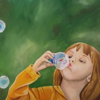Painting titled "Magic Bubbles" by Ana Isabel Neto, Original Artwork, Acrylic