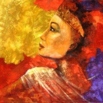 Pintura intitulada "Estudo de rosto fem…" por Ana Isis Ribas, Obras de arte originais