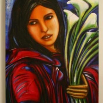 Painting titled "Flor de Cuenca" by Ana Isis Ribas, Original Artwork