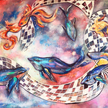 Pintura titulada "Galactic Dreams" por Ana Maria Bubolea, Obra de arte original, Oleo