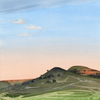 Pintura titulada "Warm hills" por Ana Maria Cosma, Obra de arte original, Acuarela