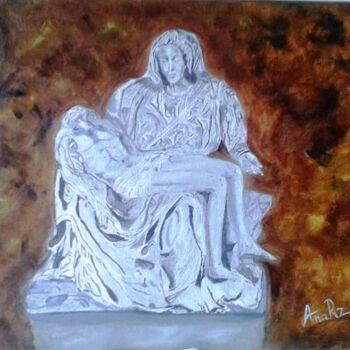 Painting titled "Pieta de Michelange…" by Ana Maria Rodriguez (AnaRz), Original Artwork, Oil