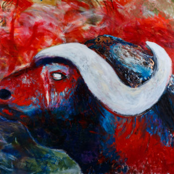 Pintura titulada "Le visage rouge" por Ana Pantea, Obra de arte original, Oleo