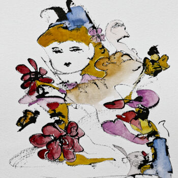 Zeichnungen mit dem Titel "365 26/01/2022" von Ana-Paula Bès, Original-Kunstwerk, Tinte