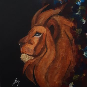 Schilderij getiteld "Lion Soul" door Ana Livia Perin Costa (naliviz Art), Origineel Kunstwerk, Acryl