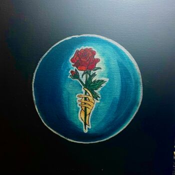 Peinture intitulée "Roses for moon" par Ana Livia Perin Costa (naliviz Art), Œuvre d'art originale, Acrylique