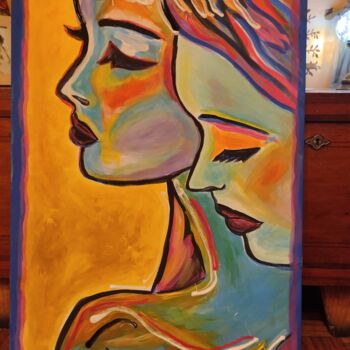 Painting titled "UNA LUZ" by Ana Petra León, Original Artwork, Acrylic Mounted on Wood Stretcher frame