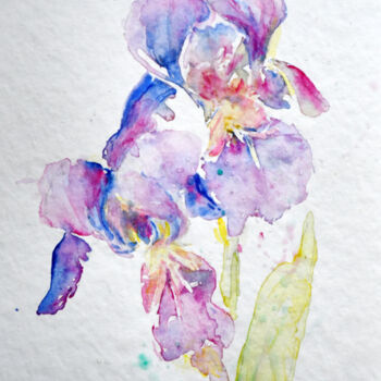 Malarstwo zatytułowany „Królewskie lilie” autorstwa Ana Smarz, Oryginalna praca, Akwarela