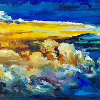 Peinture intitulée "Corner in the sky" par Asavei, Œuvre d'art originale, Huile Monté sur Châssis en bois