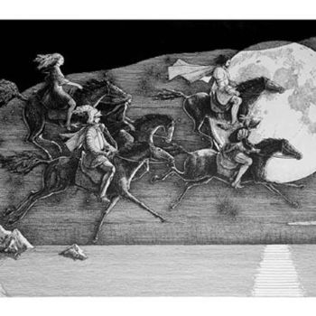 Disegno intitolato "глава 32-2, "Прощен…" da Andrey Nabokov, Opera d'arte originale, Altro