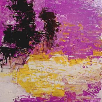 Schilderij getiteld "Purple" door Spotty, Origineel Kunstwerk, Olie