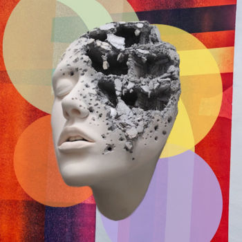 Collagen mit dem Titel "A mente contemporân…" von Lonven'S Art Collage, Original-Kunstwerk, Fotomontage