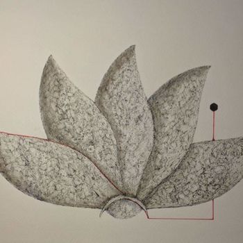 Dibujo titulada "Leaves" por Ana Colombo, Obra de arte original, Tinta