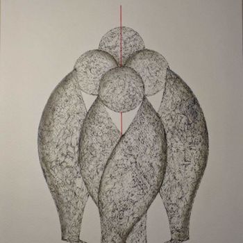 Σχέδιο με τίτλο "Leaves" από Ana Colombo, Αυθεντικά έργα τέχνης, Μελάνι