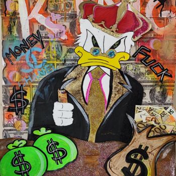 Painting titled "Donald Money" by Anafoxybooh, Original Artwork, Acrylic