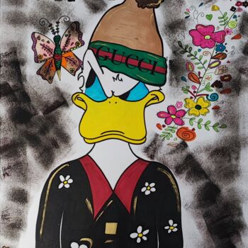 Dessin intitulée "Donald Gucci grinch…" par Anafoxybooh, Œuvre d'art originale, Marqueur