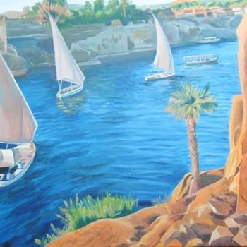 Painting titled "RIO NILO" by Ana Gomez Catllá, Original Artwork, Oil