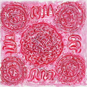 绘画 标题为“Rose's Heart” 由Ana Gratess, 原创艺术品, 丙烯 安装在木板上